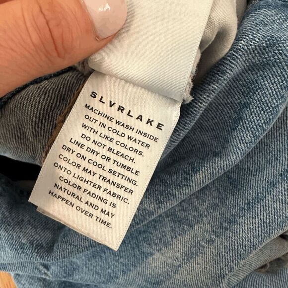 SLVRLAKE Womens Blue High Rise Relaxed Dakota Cut Off Denim Shorts Size 29 - Picture 3 of 6